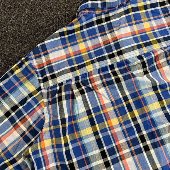 Ralph Lauren Chaps Mens XL Shirt Button Down Multicolor Plaid Linen Blend - Picture 9 of 14
